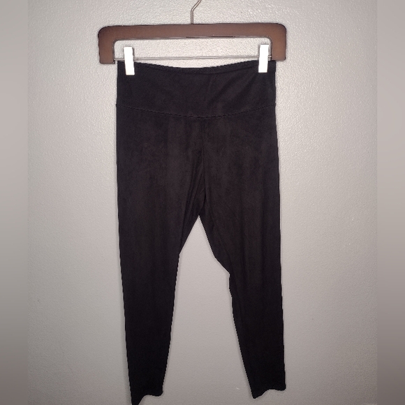 Soft Surroundings Women's Faux Suede Pull-On Leggings Small Black A14 - Picture 1 of 5